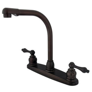 Kingston Brass GKB715ALLS Water Saving Victorian High Arch Kitchen Faucet with Lever Handles, Oil Rubbed Bronze Kitchen Faucet Kingston Brass
